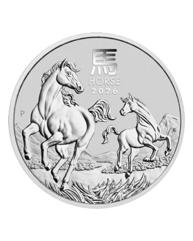 澳洲1/2盎司2026馬年銀幣| 99.99%純銀| 柏斯鑄幣廠馬年普鑄幣| LPM
