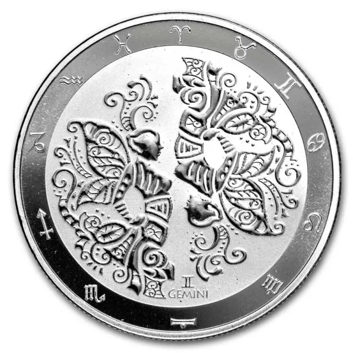 2024 1oz Tokelau Zodiac - Gemini .999 Silver BU Coin