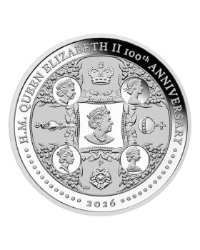 2026 1oz Australia H.M. Queen Elizabeth II 100th Anniversary .9999 Silver Proof Coin