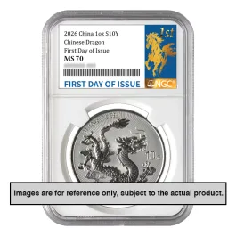 中国 浙江省 ドラゴンメダル 2020年 2020 1 oz Chinese Silver Twin Dragon Dollar Coin (Restrike) l JM