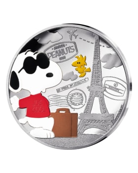 2025 22.2g France Peanuts 75th Anniversary - Snoopy .999 Silver Coloured Proof Coin