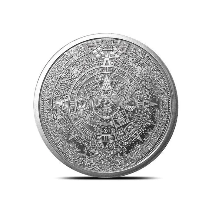 純銀バー 1オンス アステカカレンダー 1 oz Aztec Calendar Silver 1 oz Aztec Calendar Round - Shop Gold, Silver, and