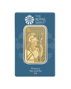 50 gram The Royal Mint Britannia .9999 Gold Bar (Certi-Card)