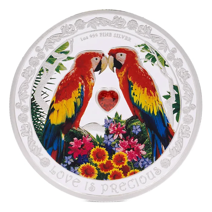 「Love is Precious」コンゴウインコ1oz銀貨（2025年ニウエ） L117454_Reverse_700x700_x6xqf0
