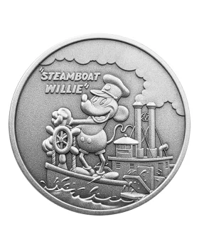 2024 1oz Fiji Steamboat Willie .999 Silver Antique Coin (Certificate #88)
