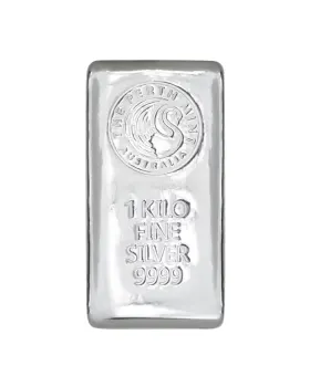 1 kg Perth Mint .9999 Silver Bar (New Design)