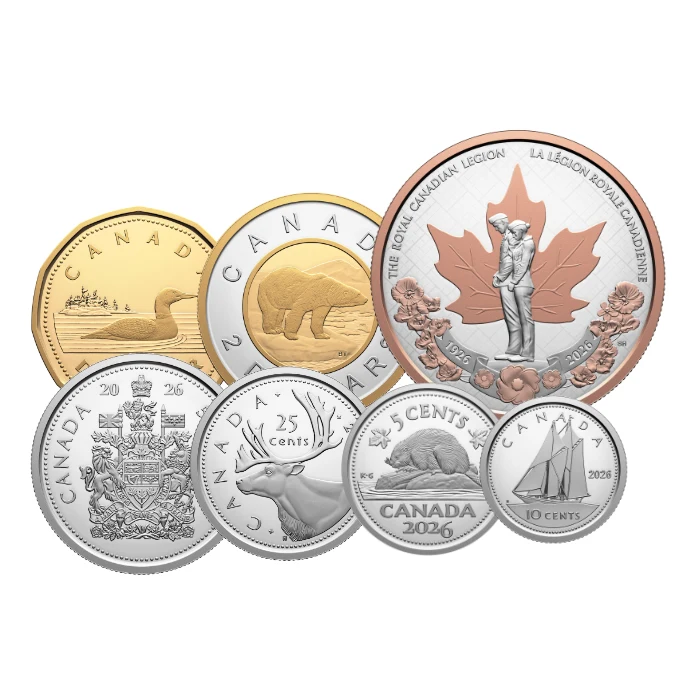 2026 加拿大皇家退伍軍人協會百年紀念.9999銀幣7枚套裝