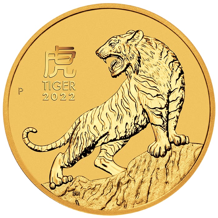 2022 Tiger Coin 999.9純金 2022 1/4 oz Australia Lunar Series III - Year of the Tiger .9999
