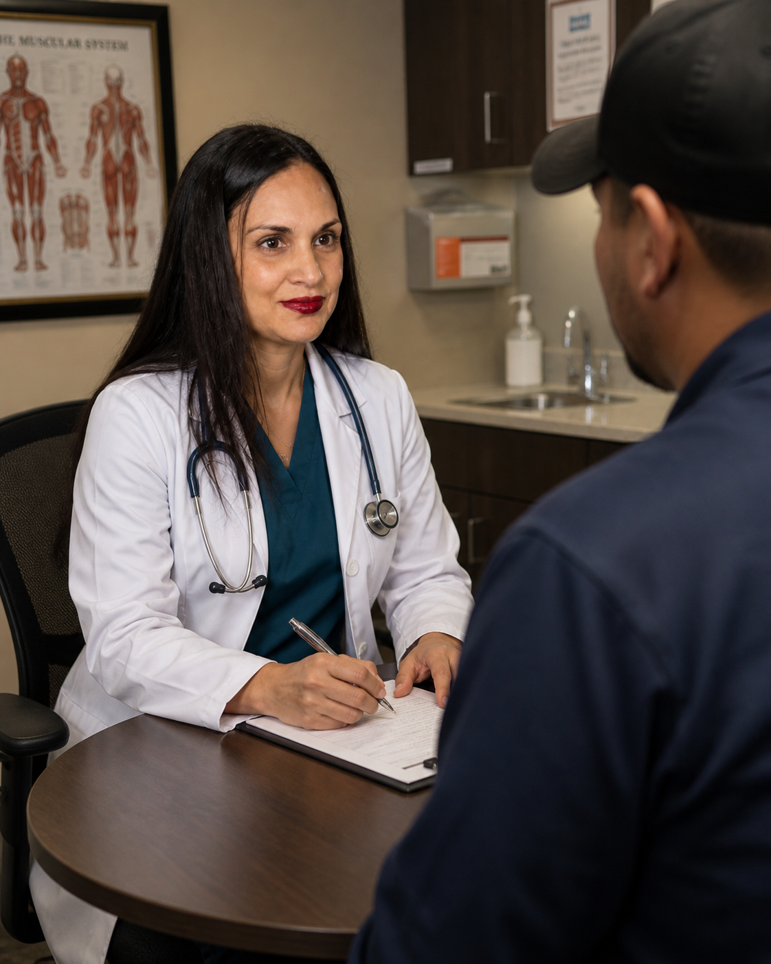 LRMS doctor consulting with CDL driver