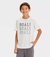 Trendy "Goal!" Graphic Tee for Active Kids