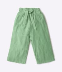 Trendy High-Waist Green Culottes