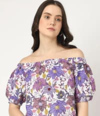 Floral Off-Shoulder Top Trendy Women's Fashion