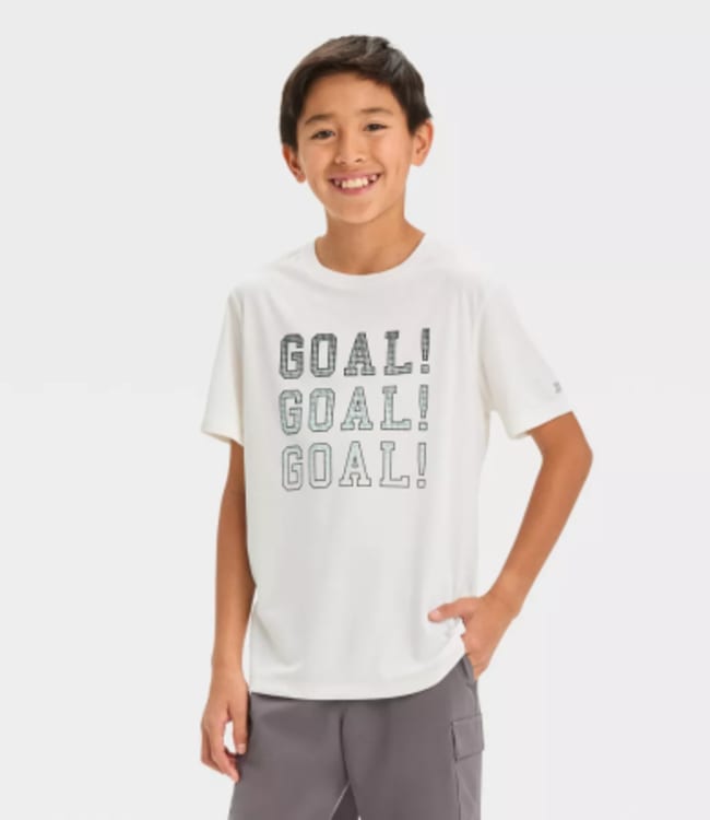 Trendy "Goal!" Graphic Tee for Active Kids