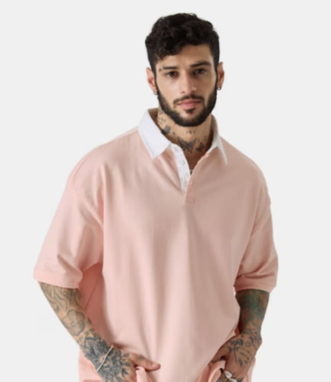 Trendy Peach Polo Shirt - Kenyan Style