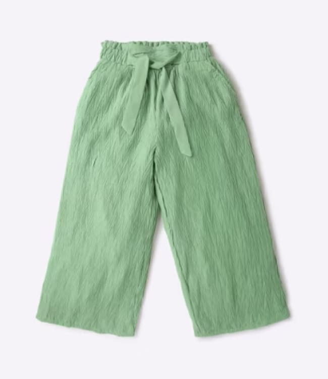 Trendy High-Waist Green Culottes
