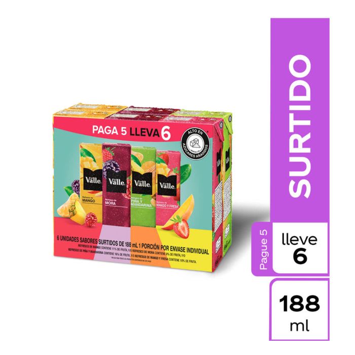 Jugo Del Valle Frutal Surtido x 6 und