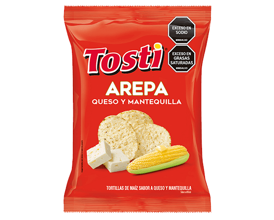 Tosti Arepa Queso y Mantequilla