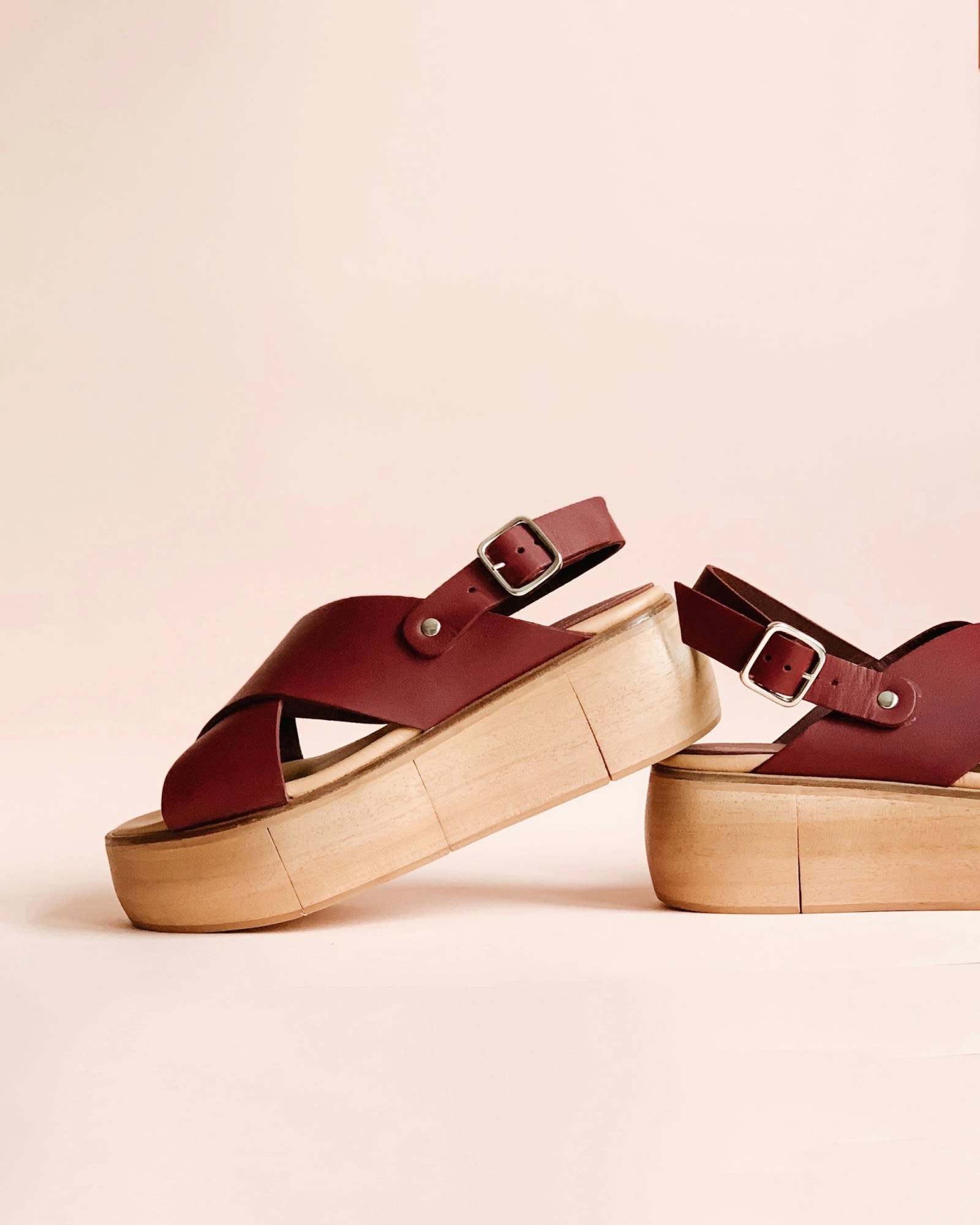 Platform Cross-Strap Sandal
