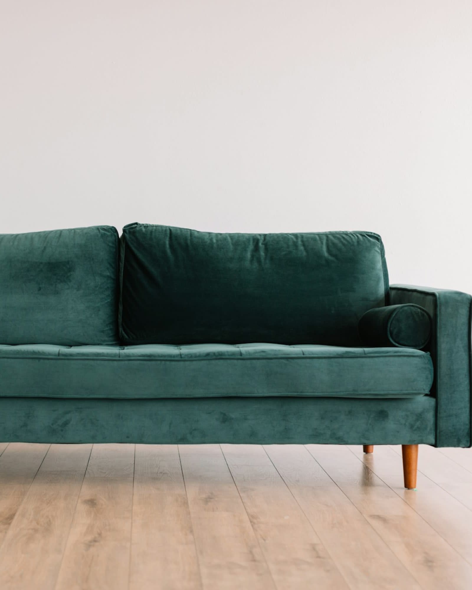 Velvet Three-Seater Sofa