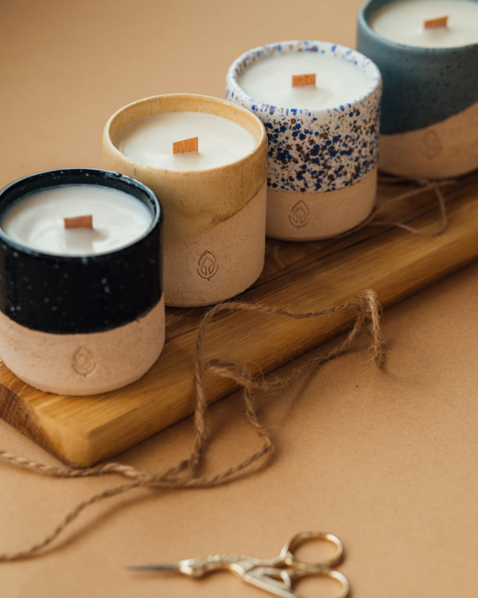 Ceramic Wood-Wick Candle