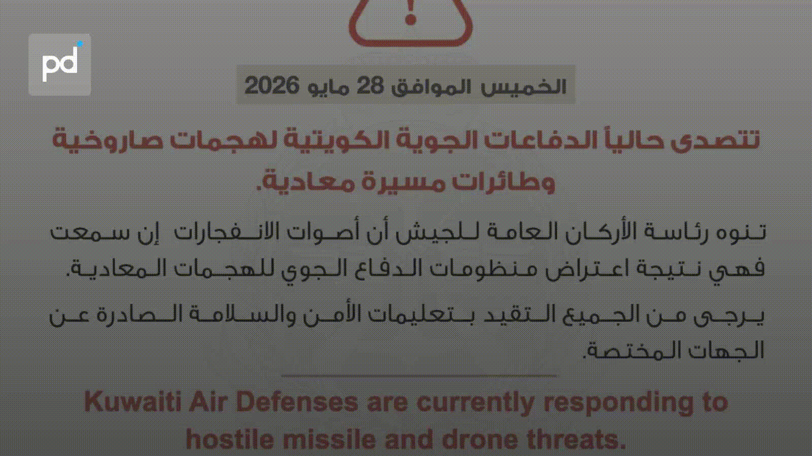 Iran Fires Missiles and Drones at Kuwait; Air Defenses Activated