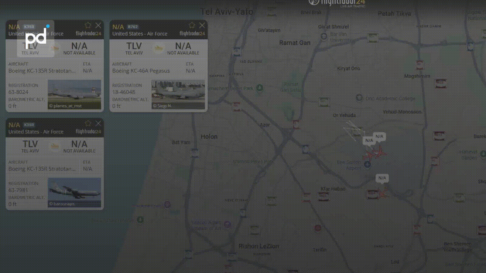 US Tanker Aircraft Scramble from Ben Gurion as Iranian Missiles Strike Israel