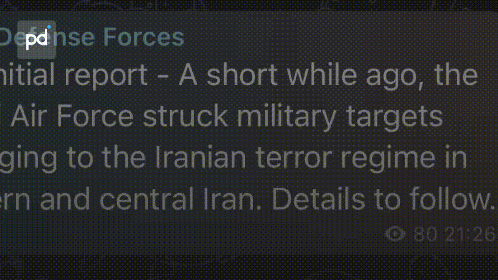 Israel Confirms Strikes on Military Targets in Western and Central Iran