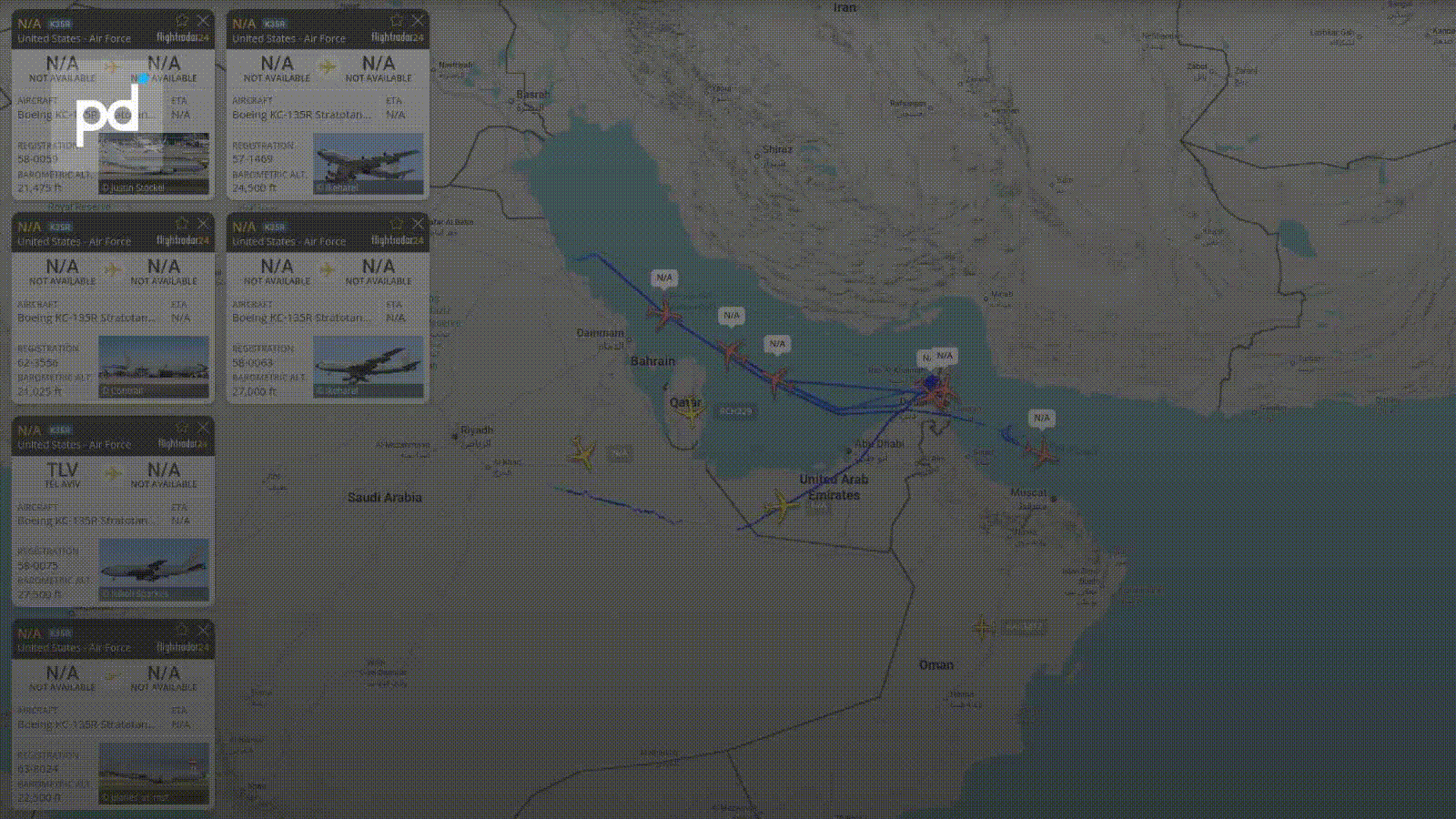 9 US KC-135 Tankers Active Over Hormuz Region Amid MOU Implementation