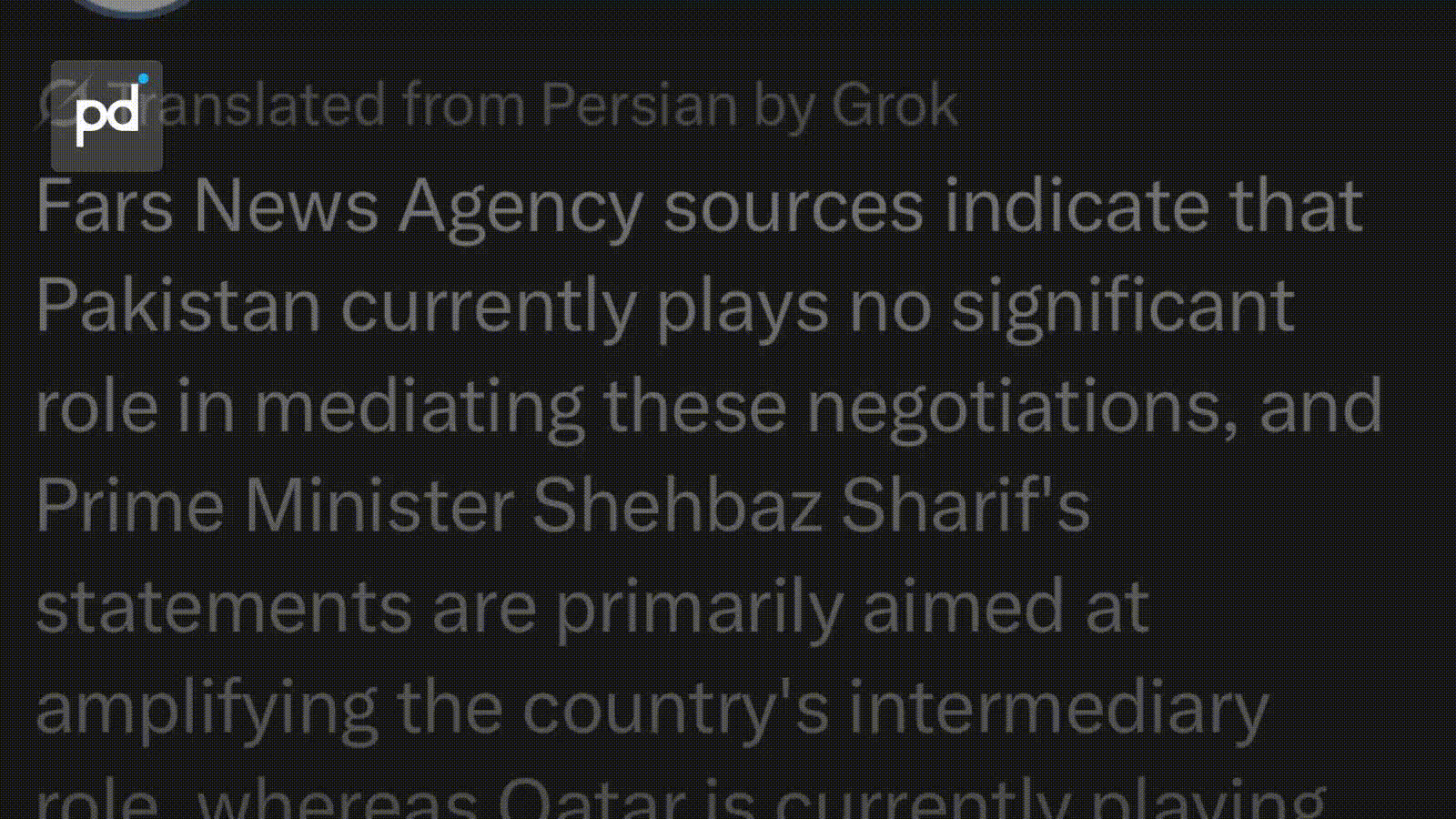 Iran State Media Dismisses Pakistan's Role in US-Iran Talks, Elevates Qatar