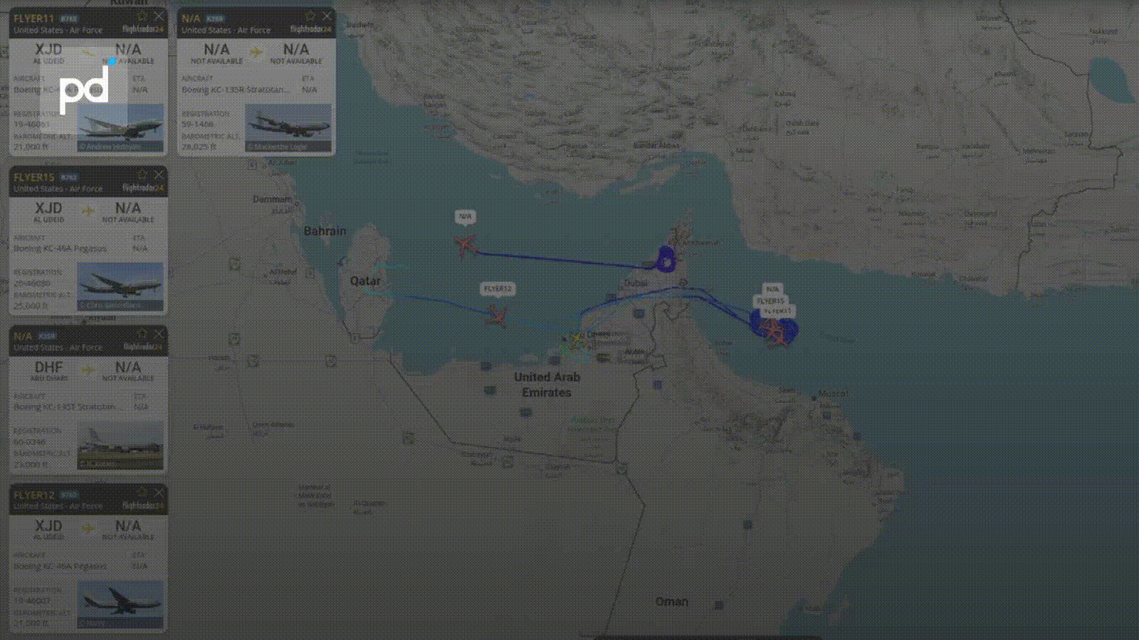 USAF Deploys Five Tankers Over Hormuz Following Attack on Vessel in Omani Waters