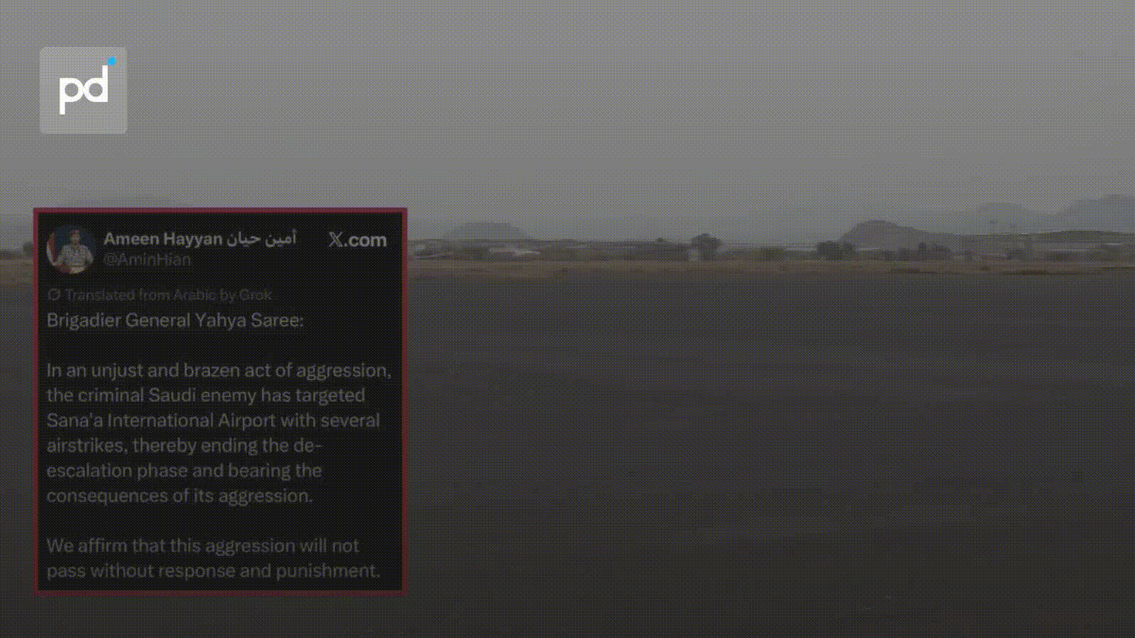 Strikes Ground Iranian Flight at Sanaa Airport Amid Houthi Airspace Dispute