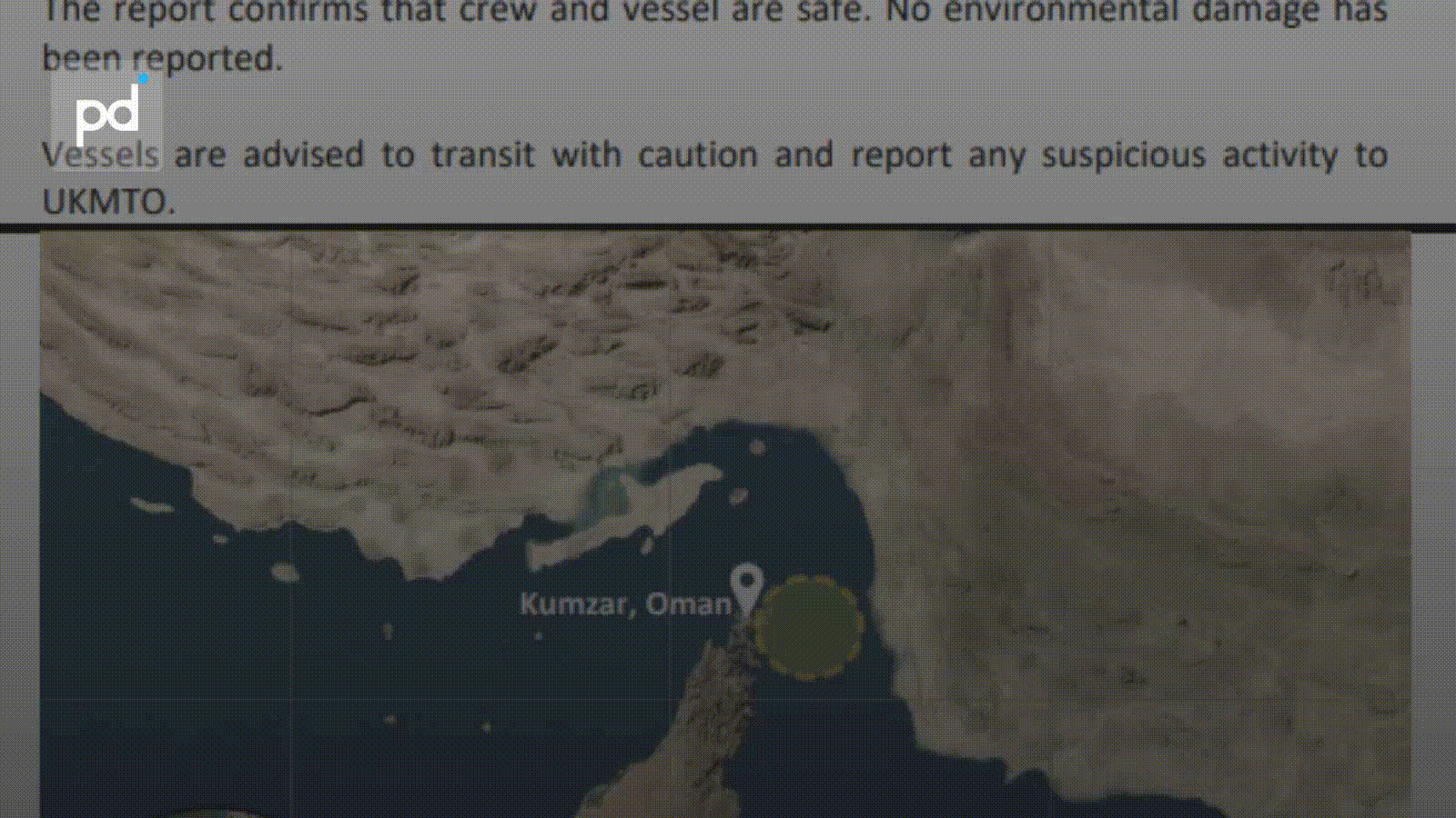 Two Explosions Reported Near Kumzar as Hormuz Negotiations Near Conclusion