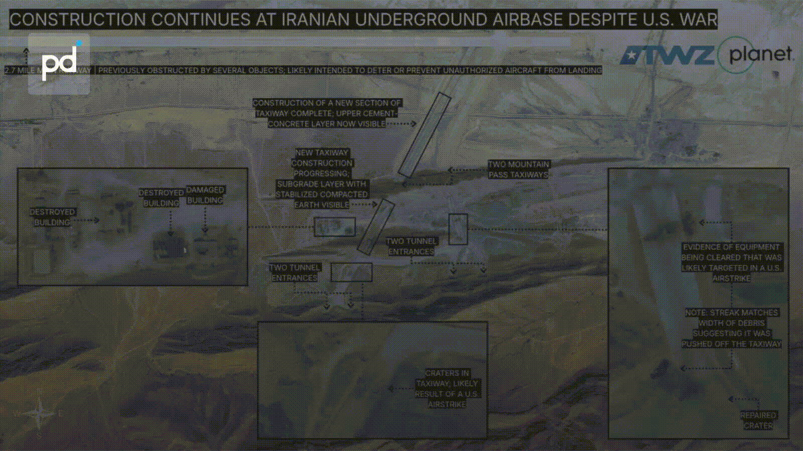 Iran Expands Underground Airbase 100 Miles from Hormuz Despite Repeated Strikes