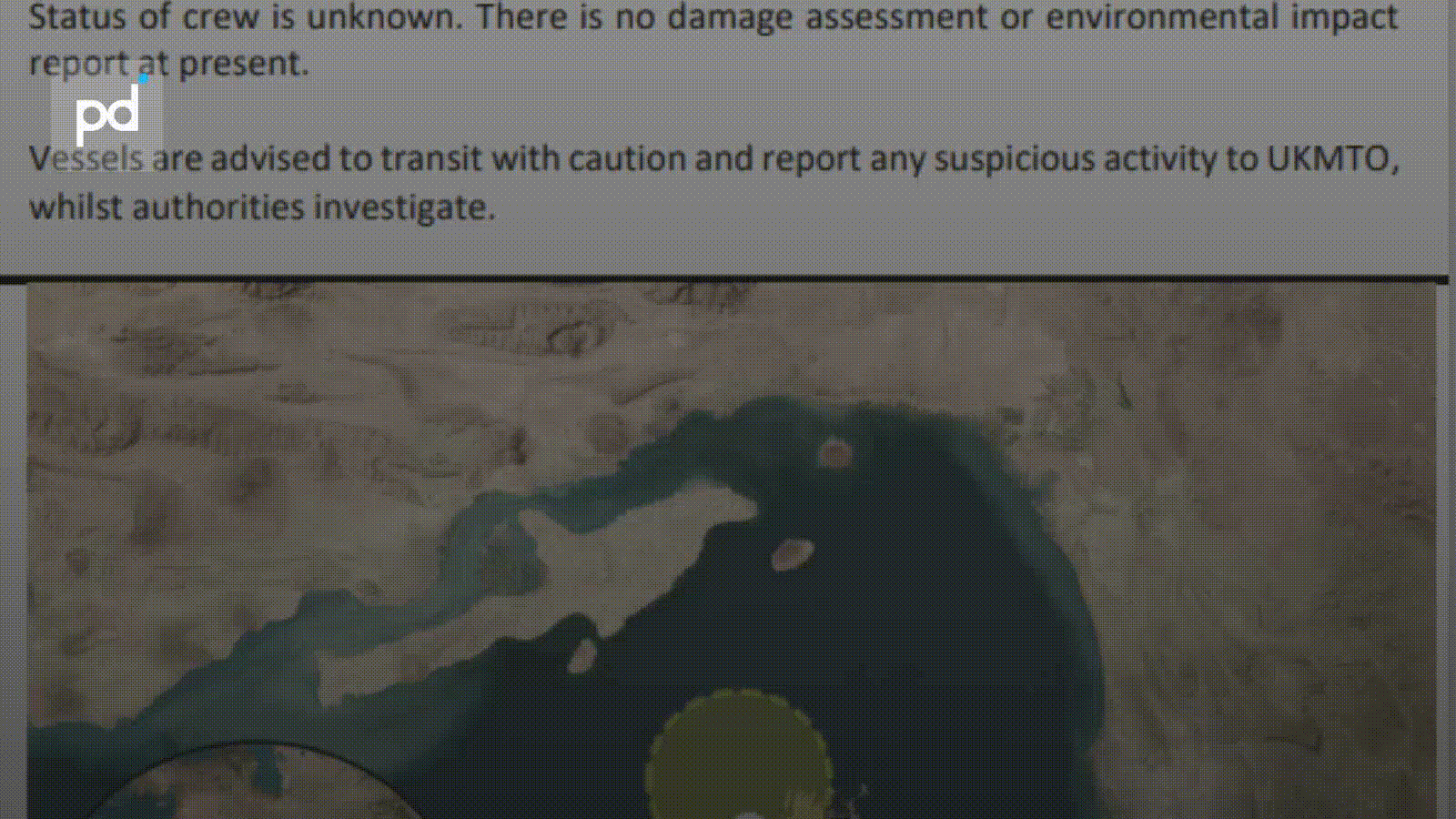 Vessel Fire Reported at Hormuz Southern Corridor Near Khasab, Oman