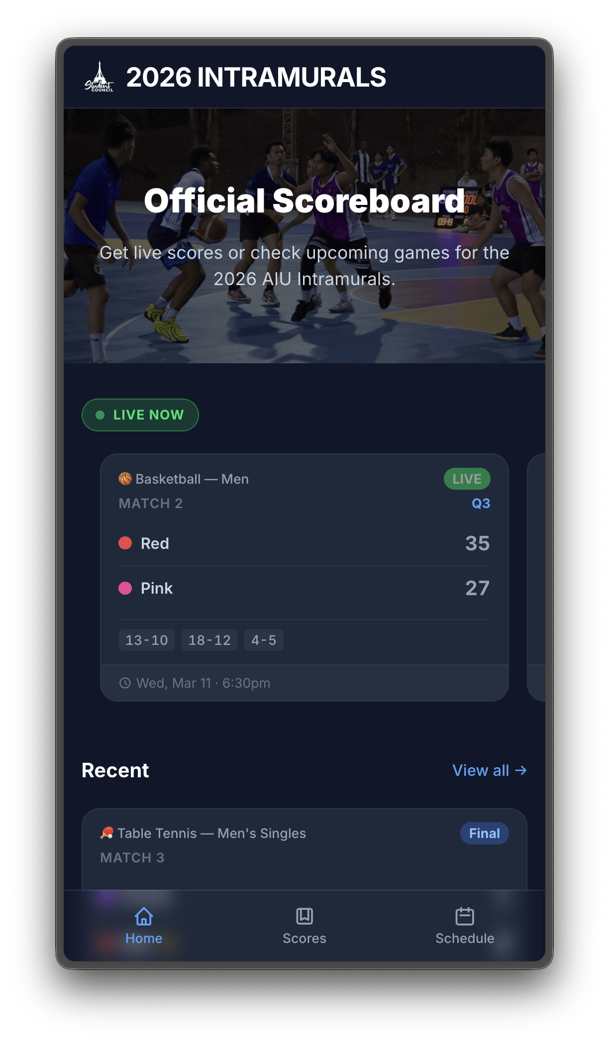 Intramurals Scoreboard screenshot 3