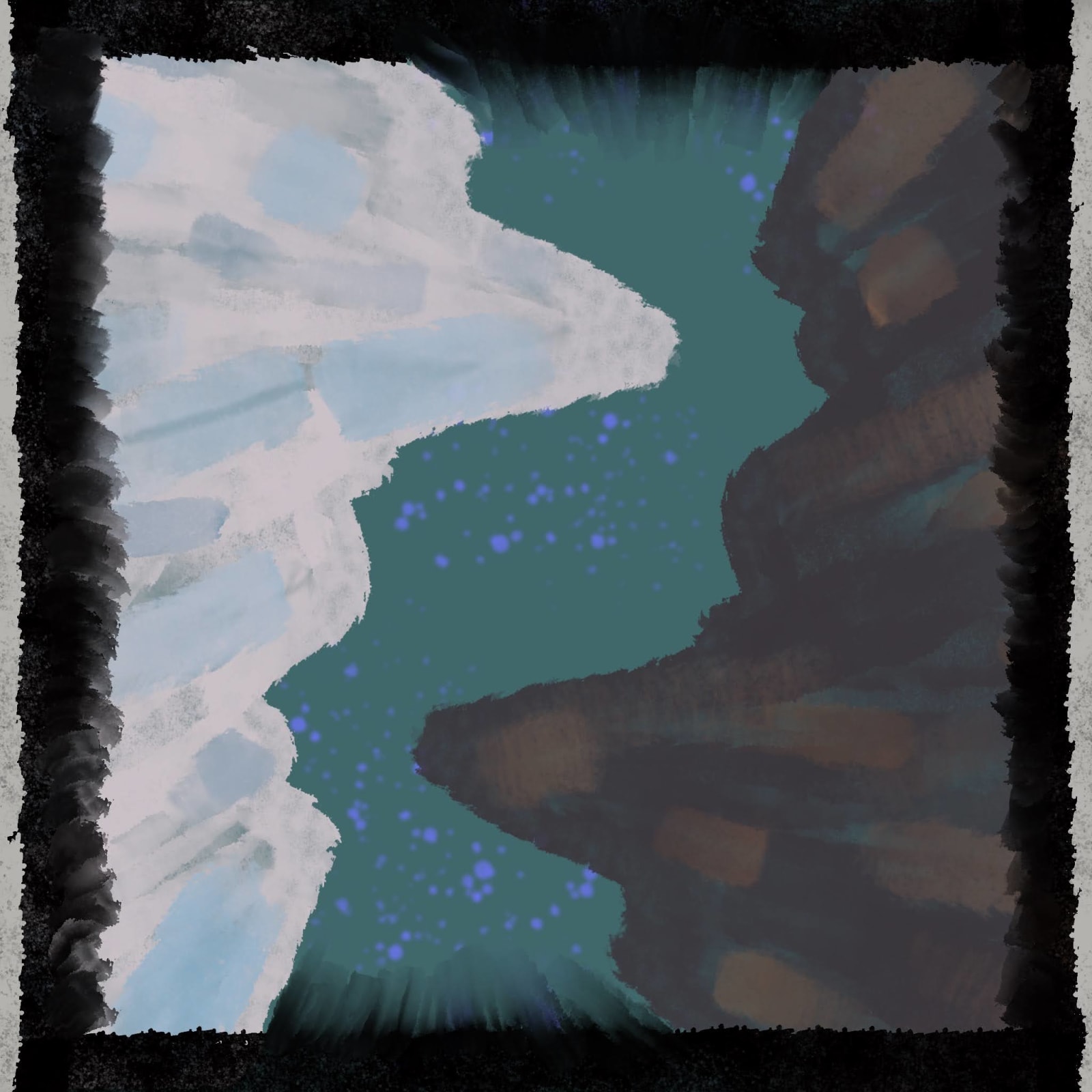 Artwork titled “Mountains, Yin and Yang”