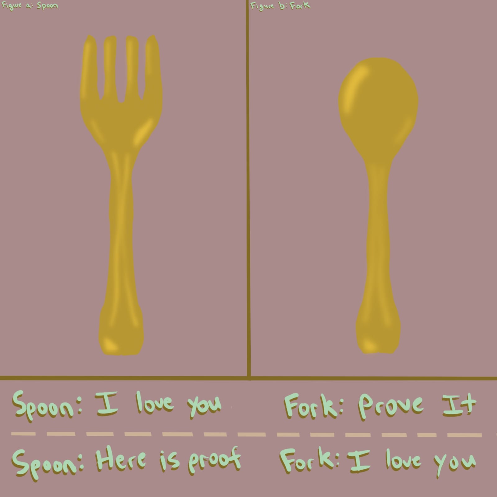 Artwork titled “Spoon Fork: Love Story”