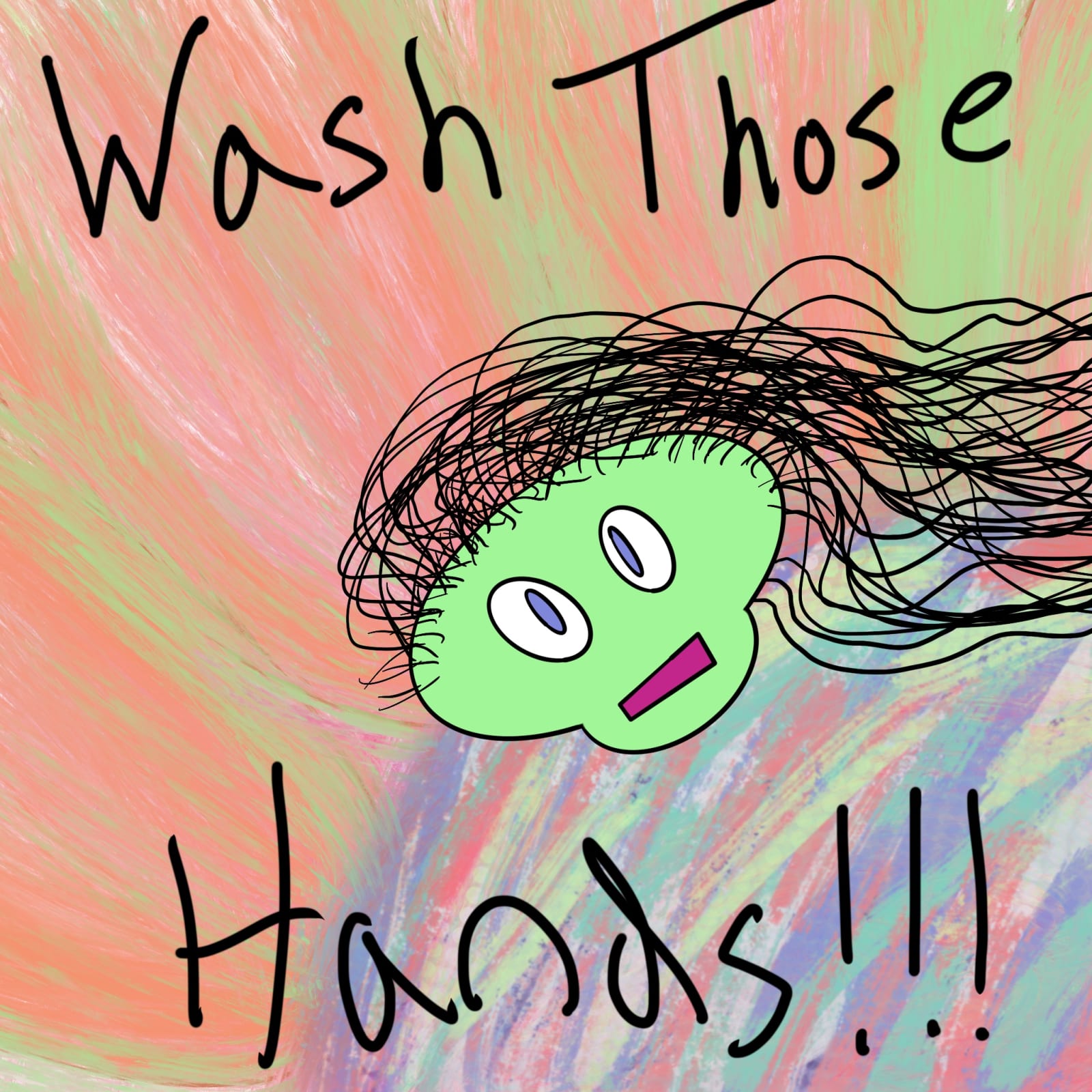Artwork titled “Wash Those Hands”