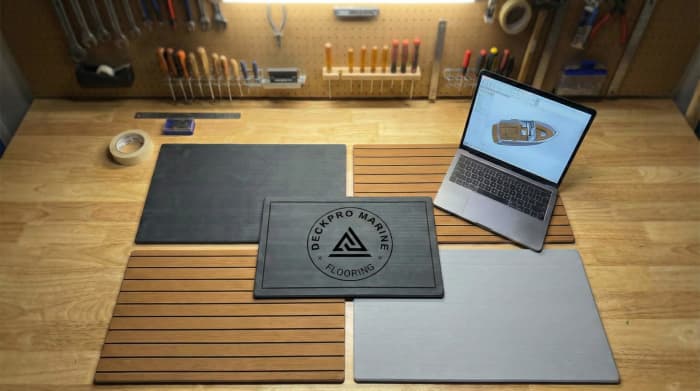 Custom EVA foam flooring being manufactured in workshop