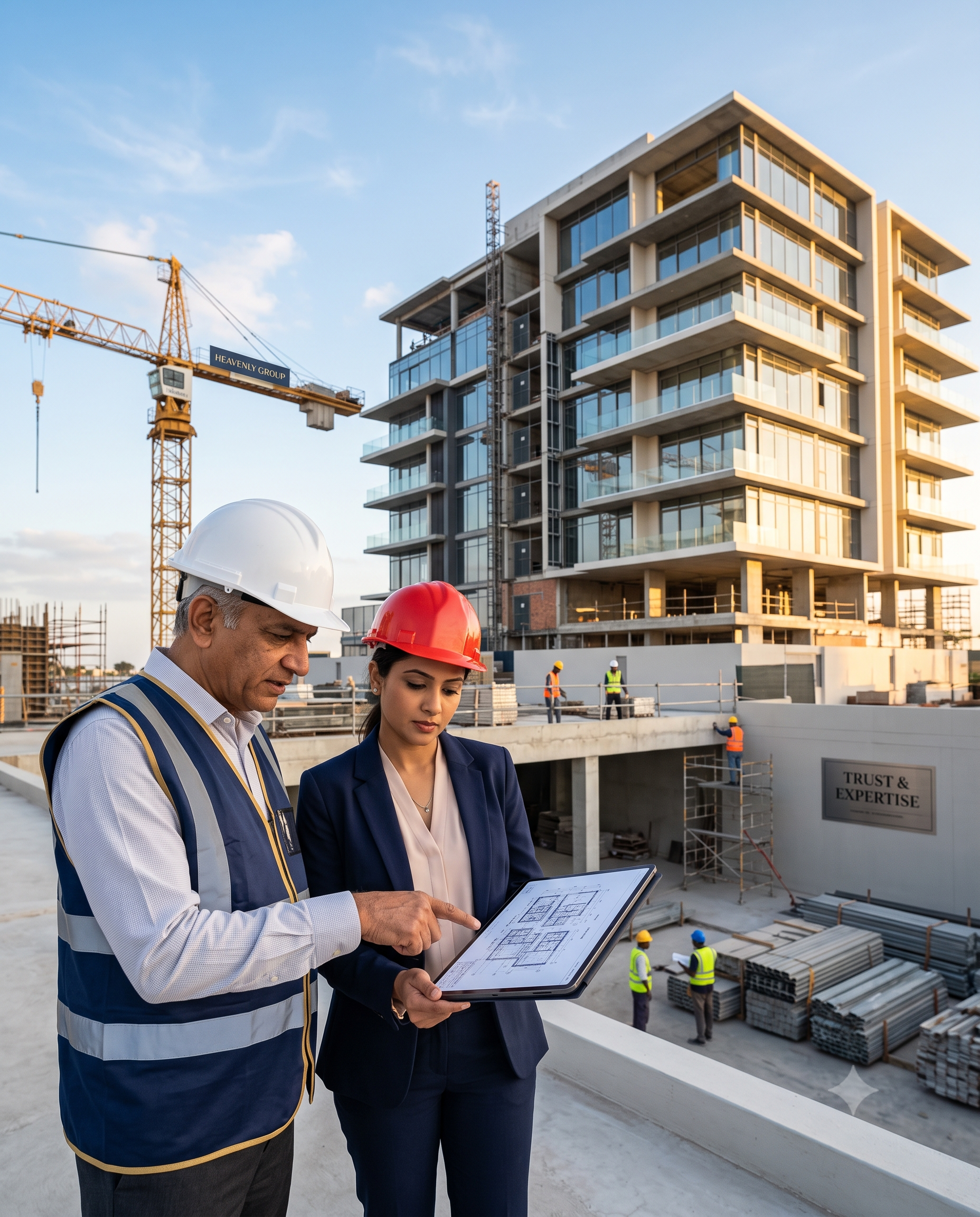 Site engineer doing a quality inspection