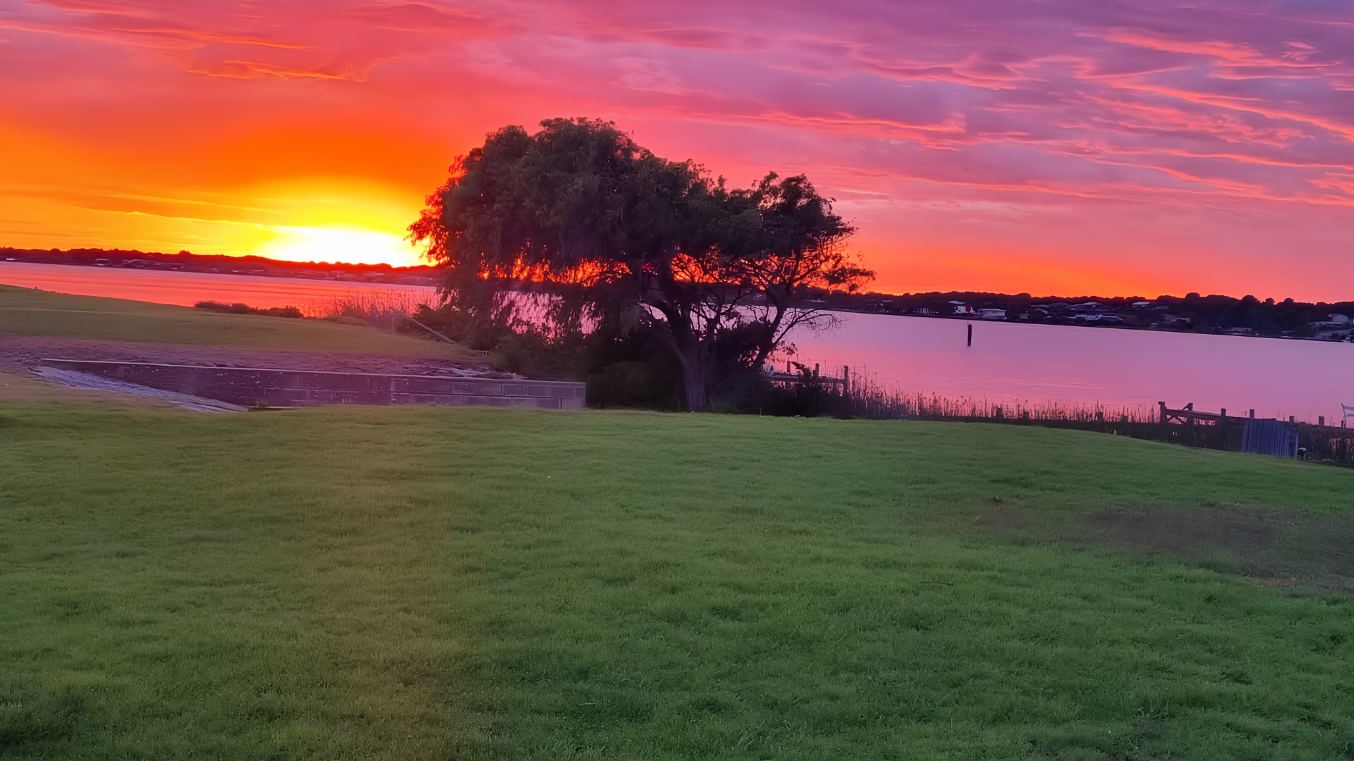 Sunrise over the water near Victor Harbor