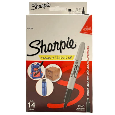 Imagen 2 de SHARPIE MARC PERM FINO - NEGRO CAJA 14 UNID AL PRECIO DE 12