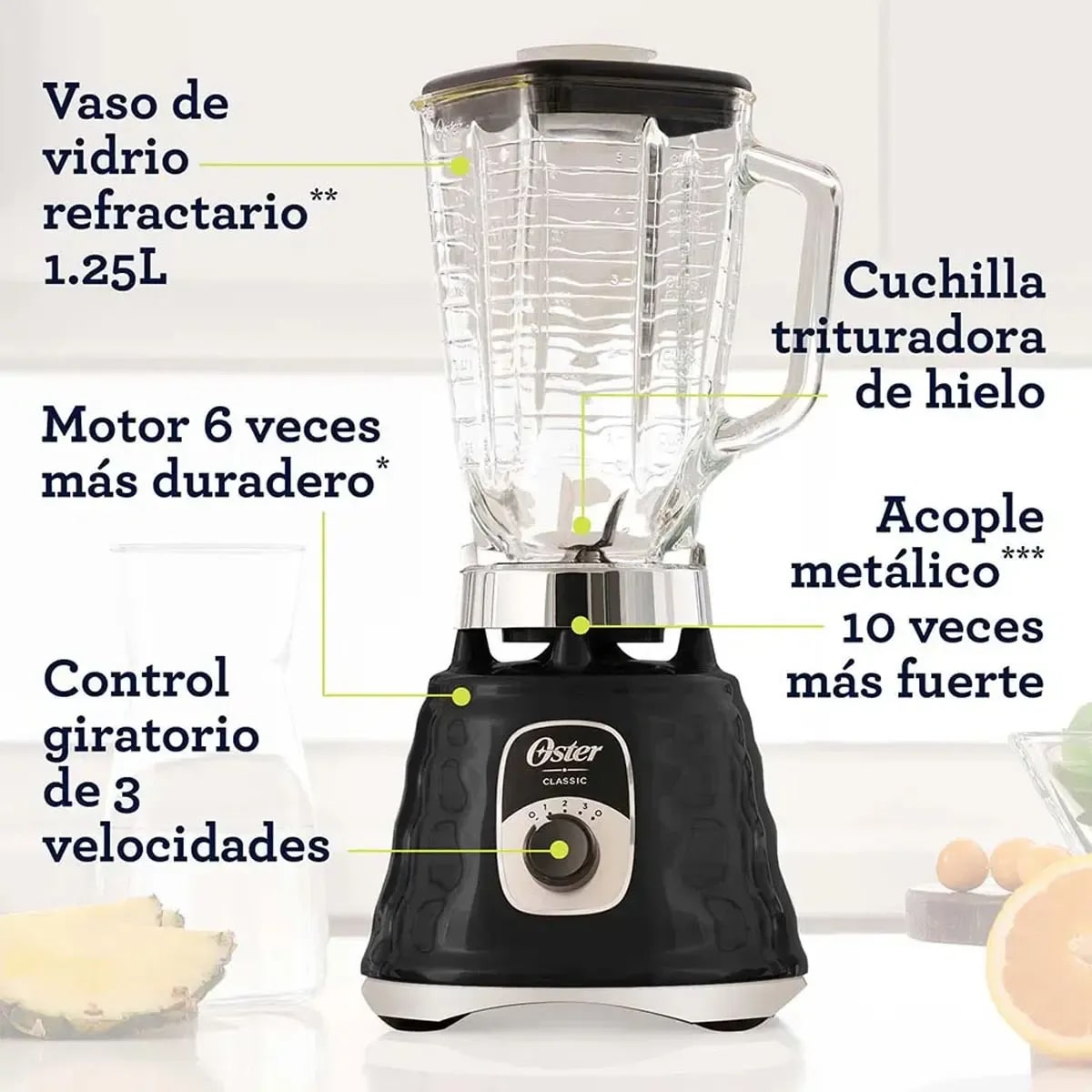 Imagen 7 de LICUADORA CON JARRA DE VIDRIO Y 3 VELOCIDADES