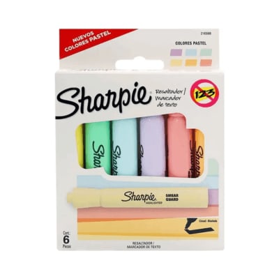 Imagen 1 de SHARPIE ACCENT TANK RESALTADOR SURTIDO PASTEL ESTUCHE X6