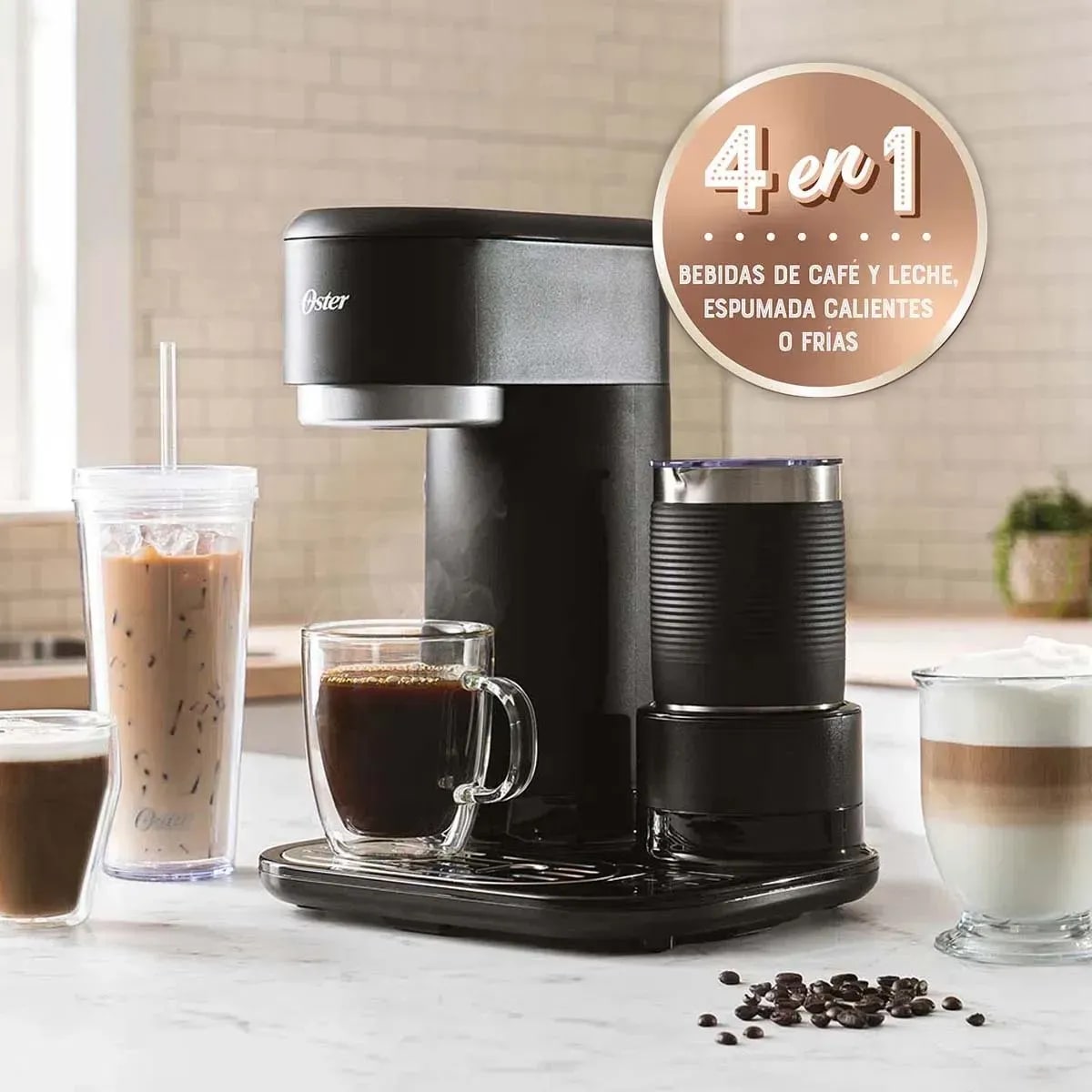 Imagen 4 de CAFETERA LATTE SPECIALTY COFFE 4 EN 1 + 2 TAZAS