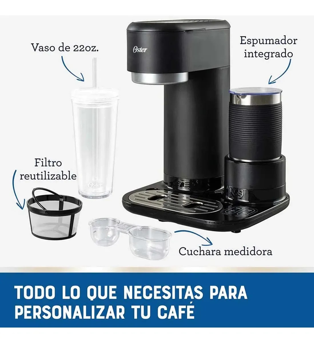 Imagen 9 de CAFETERA LATTE SPECIALTY COFFE 4 EN 1 + 2 TAZAS