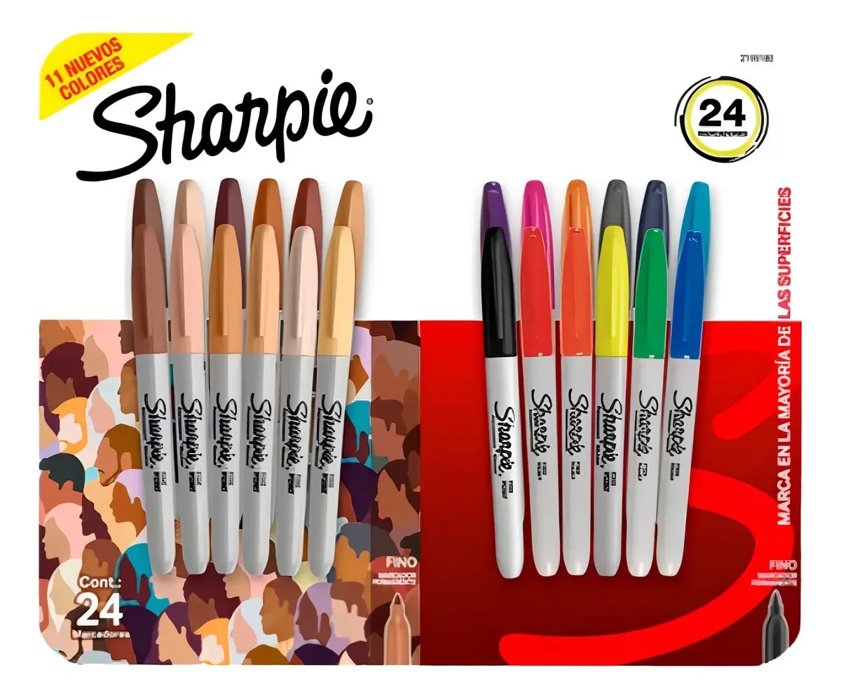 Imagen 1 de SHARPIE PORTRAITS/CORE FINO SURTIDO BLISTER X24 UNIDADES
