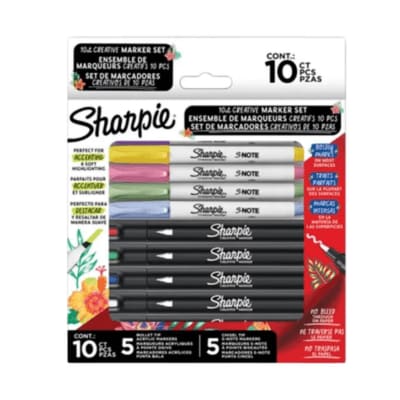 Imagen 1 de SHARPIE SET COMBINADO DE MARCADORES CREATIVOS BLISTERX10 UNID