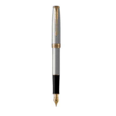 Imagen 2 de PARKER PLUMA ESTILOGRÁFICA SONNET ACERO INOXIDABLE TRIM DORADO