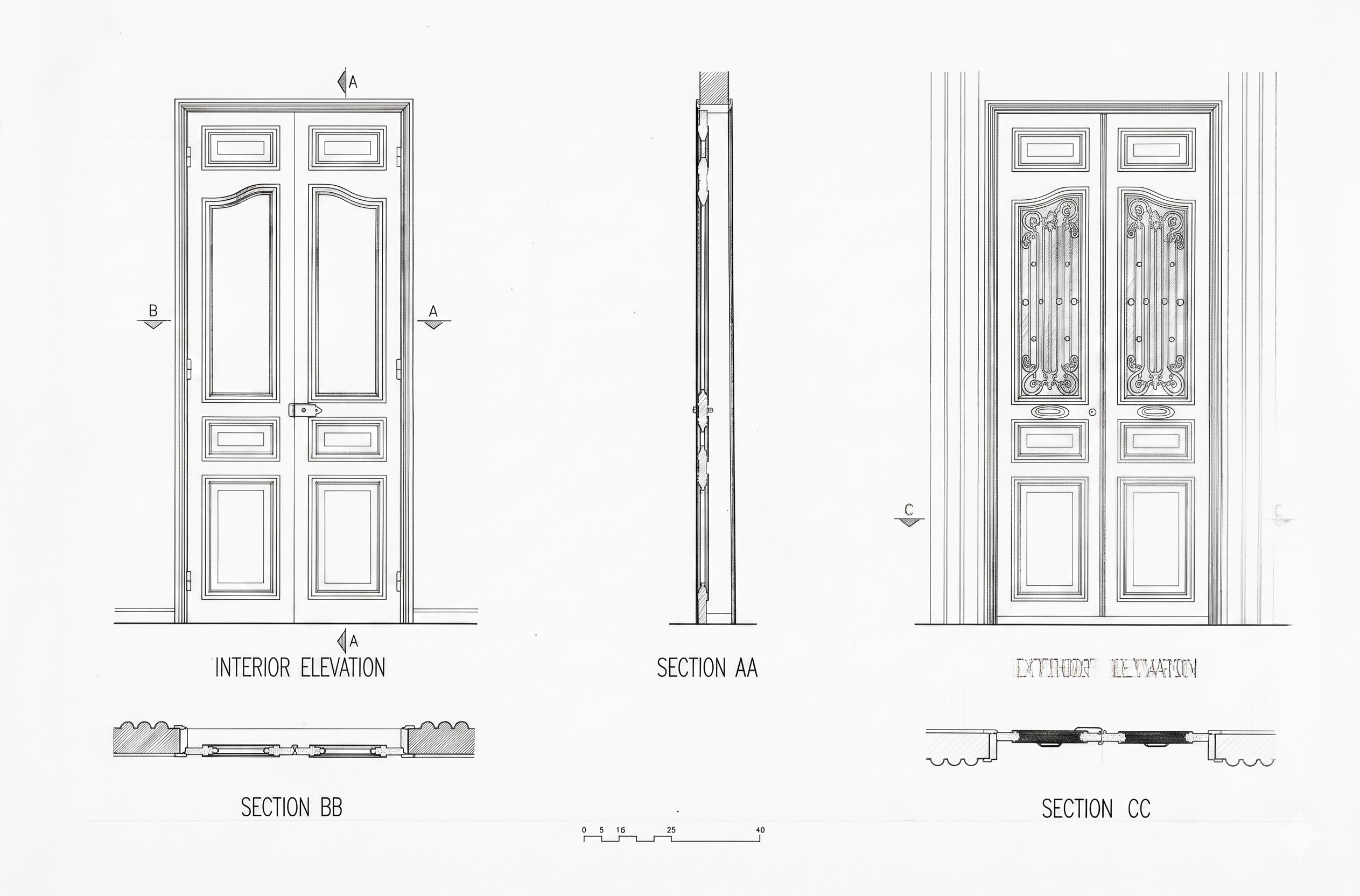 Door Interior and Exterior Elevation